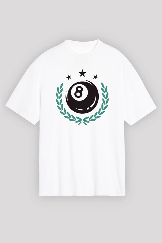 Bilardo Beyaz Unisex Tişört T-Shirt - TişörtFabrikası