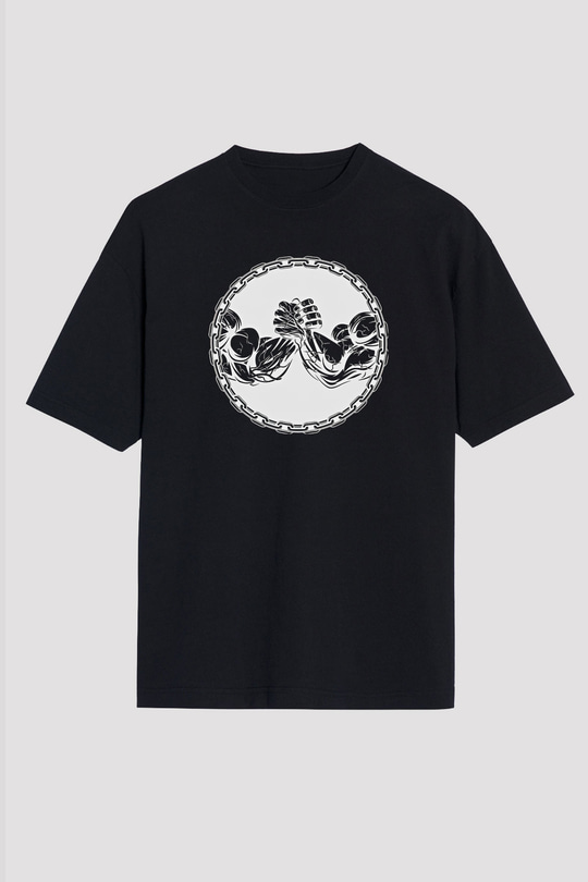 Bilek Güreşi - Arm Wrestling Baskılı Unisex Siyah Oversize Tişört