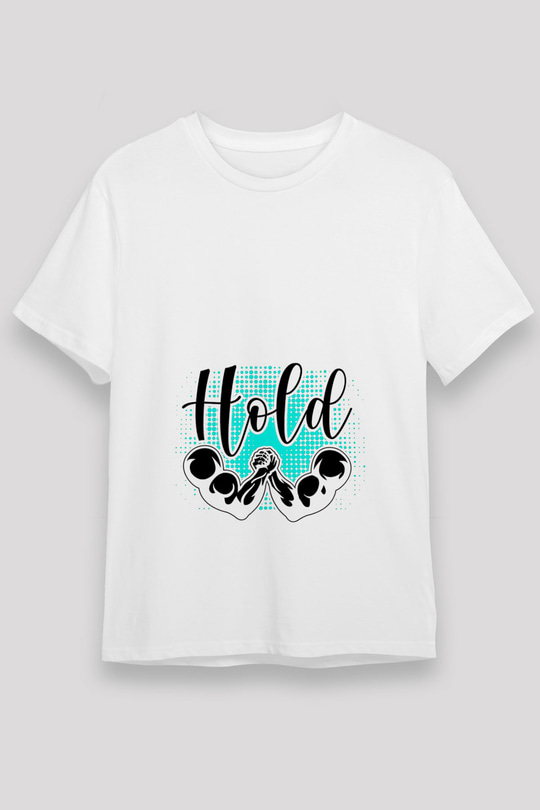 Bilek Güreşi Baskılı Unisex Beyaz Tişört - Tshirt