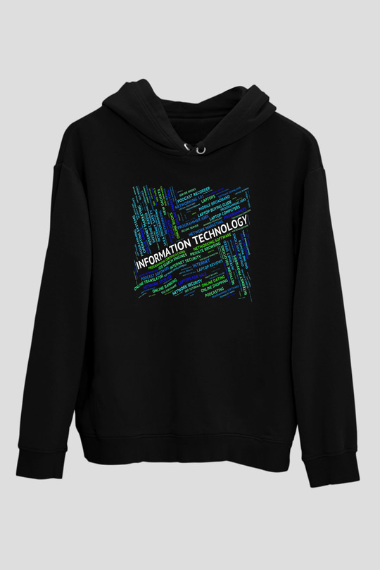 Bilgisayar programcısı Siyah Unisex Kapşonlu Sweatshirt