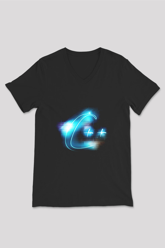 Bilgisayar programcısı Siyah Unisex V Yaka Tişört T-Shirt