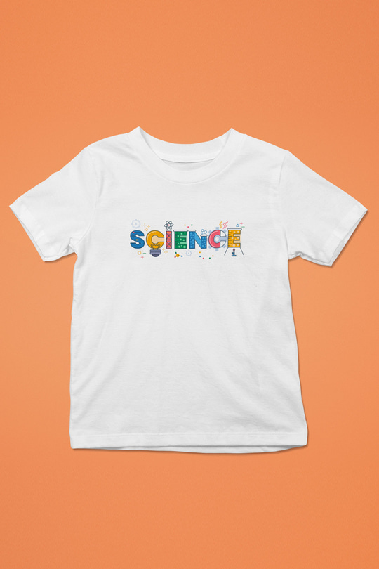 Bilim Atom Mıknatıs Baskılı Unisex Beyaz Çocuk Tişört