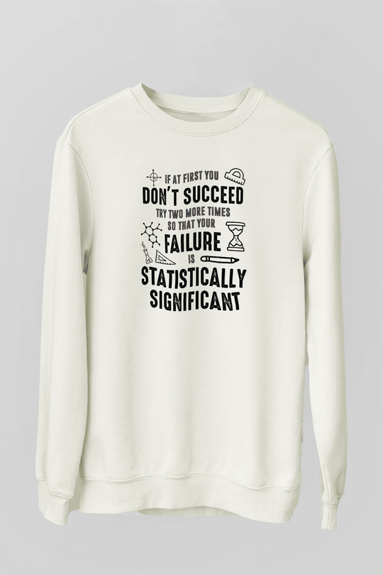 Bilim Yazı Baskılı Unisex Ekru Sweatshirt