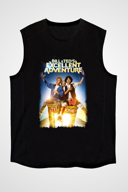 Bill and Ted's Excellent Adventure Siyah Unisex Kolsuz Tişört