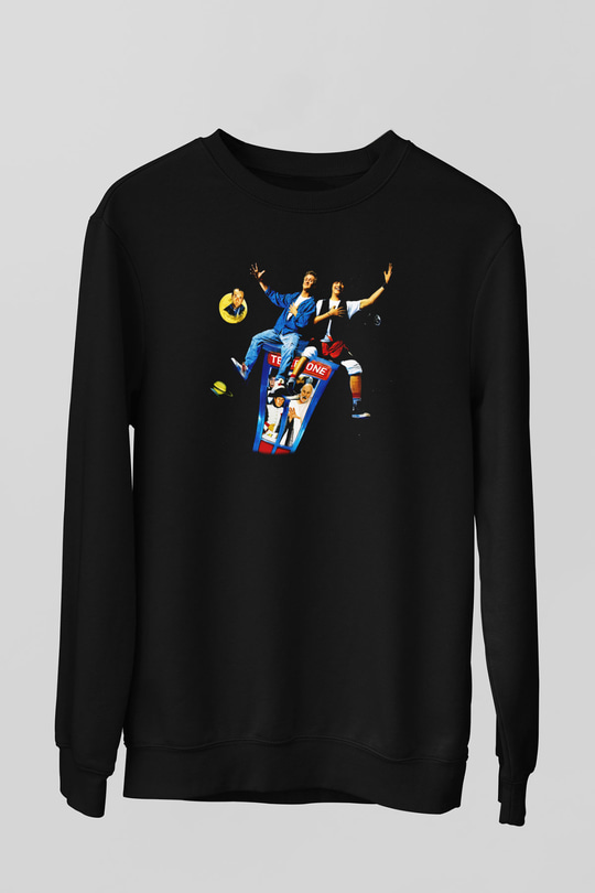 Bill and Ted's Excellent Adventure Siyah Unisex Sweatshirt