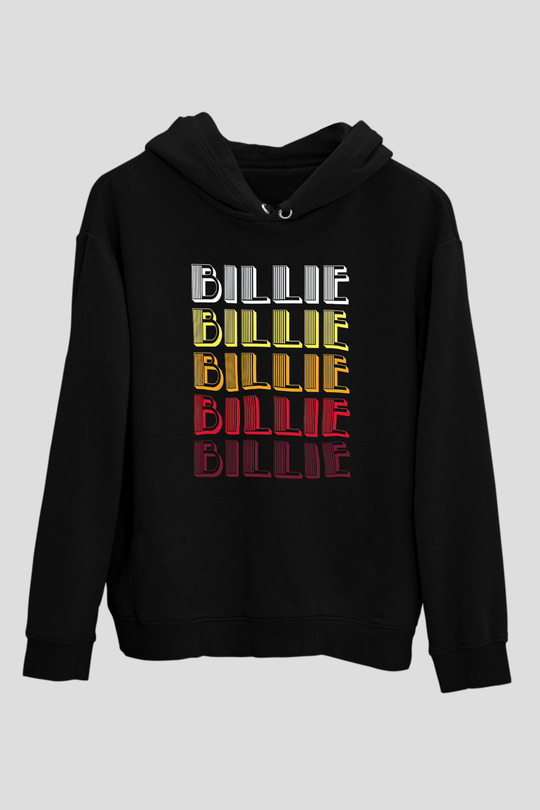 Billie Eilish Baskılı Unisex Siyah Hoodie