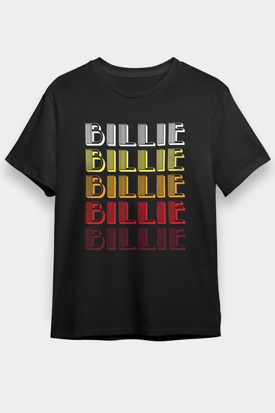 Billie Eilish Baskılı Unisex Siyah Tişört - Tshirt