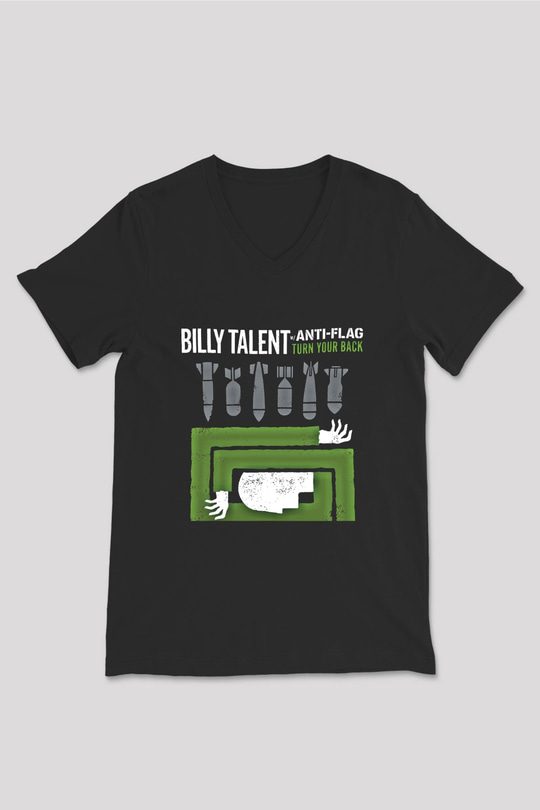 Billy Talent Baskılı Unisex Siyah V Yaka Tişört