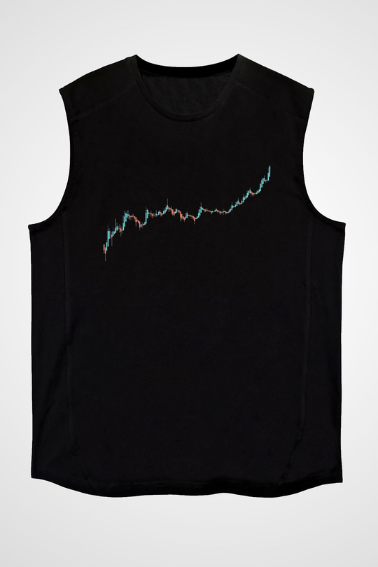 Binance Baskılı Unisex Siyah Kolsuz Tişört - Tshirt
