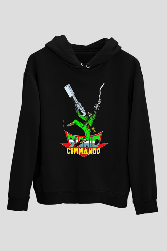 Bionic Commando Siyah Unisex Hoodie