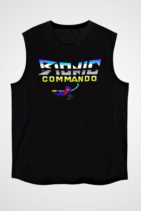 Bionic Commando Siyah Unisex  Kolsuz Tişört