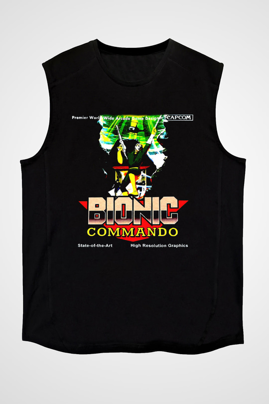 Bionic Commando Siyah Unisex  Kolsuz Tişört