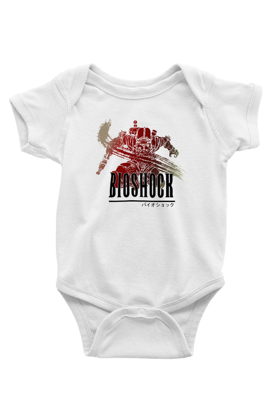 BioShock Baskılı Beyaz Unisex Bebek Body - Zıbın