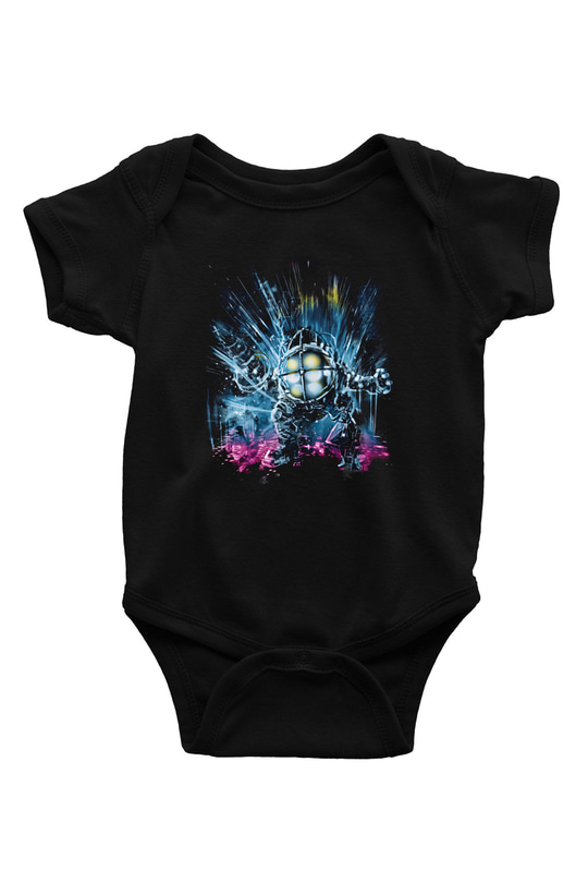Bioshock James Baskılı Unisex Siyah Bebek Body - Zıbın