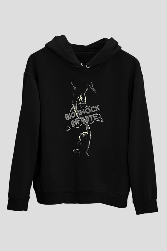 Bioshock James Baskılı Unisex Siyah Kapüşonlu Sweatshirt