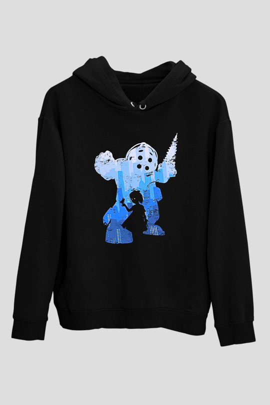 Bioshock James Baskılı Unisex Siyah Kapüşonlu Sweatshirt