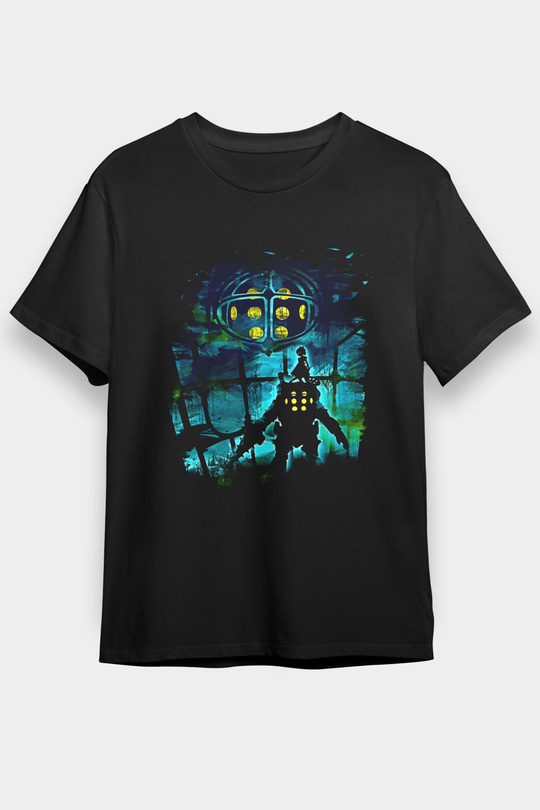 Bioshock James Baskılı Unisex Siyah Tişört - Tshirt
