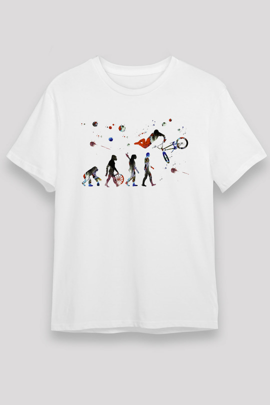 Bisiklet Beyaz Unisex Tişört T-Shirt - TişörtFabrikası