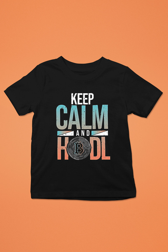 Bitcoin Baskılı Unisex Siyah Çocuk Tişört - Tshirt