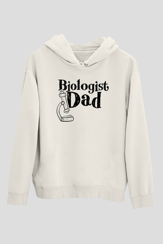 Biyolog Beyaz Unisex Kapüşonlu Sweatshirt