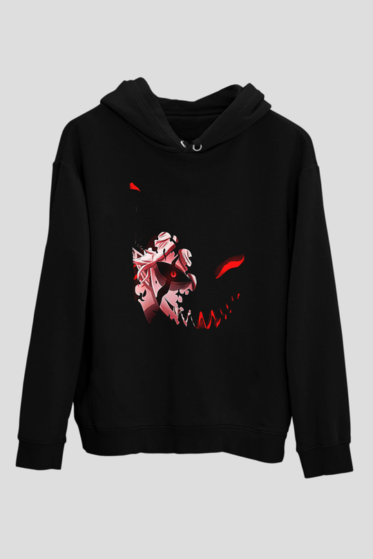 Black Clover Baskılı Unisex Siyah Hoodie