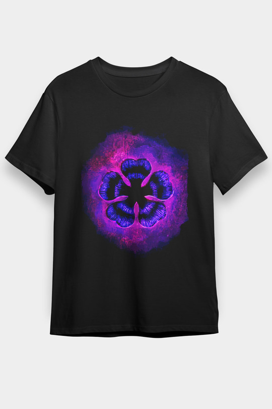 Black Clover Baskılı Unisex Siyah Tişört - Tshirt