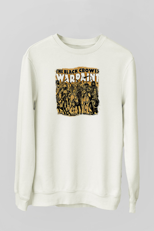 Black Crowes Baskılı Unisex Beyaz Sweatshirt