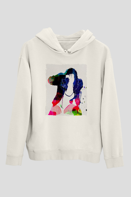 Black Eyed Peas Beyaz Unisex Kapüşonlu Sweatshirt