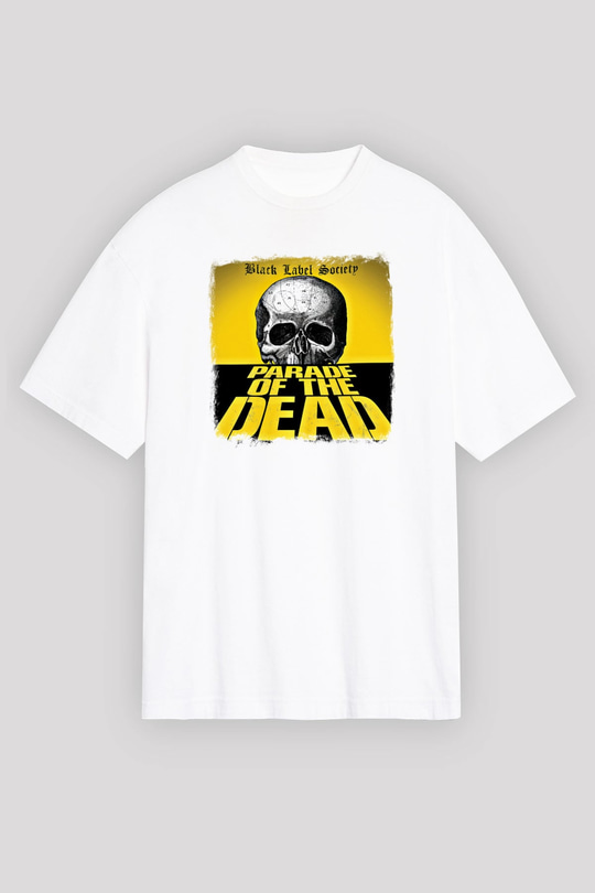Black Label Society Baskılı Unisex Beyaz Oversize Tişört