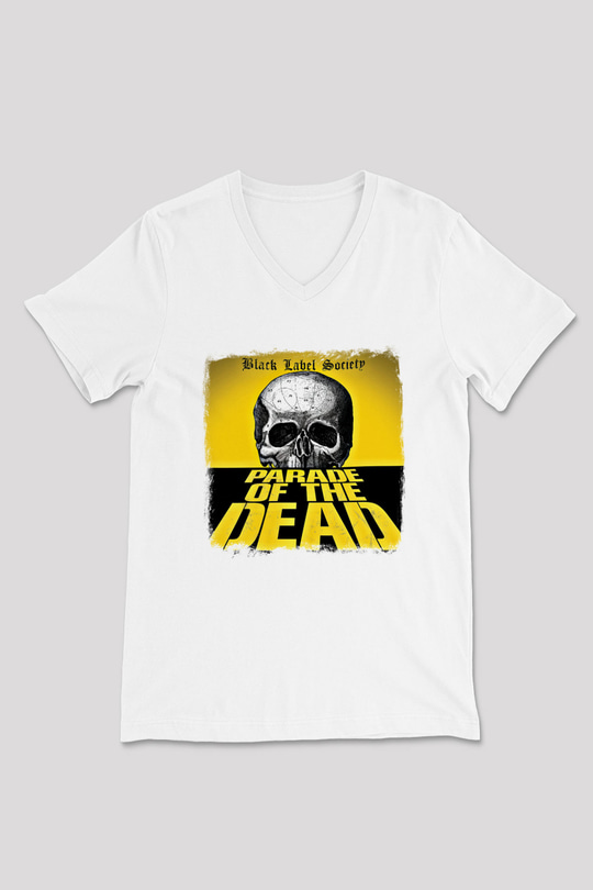Black Label Society Baskılı Unisex Beyaz V Yaka Tişört