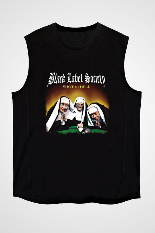 Black Label Society Baskılı Unisex Siyah Kolsuz Tişört
