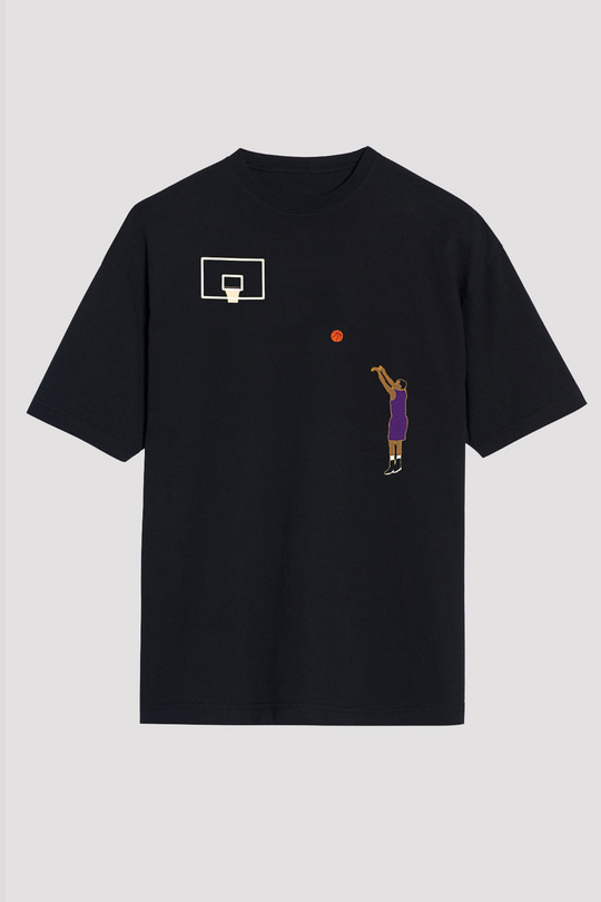Black Mamba Baskılı Unisex Siyah Oversize Tişört - Tshirt