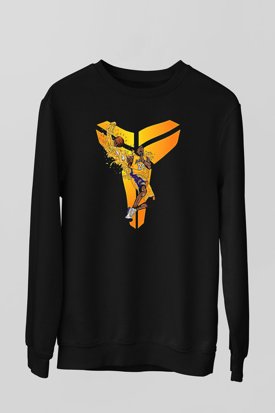 Black Mamba Baskılı Unisex Siyah Sweatshirt