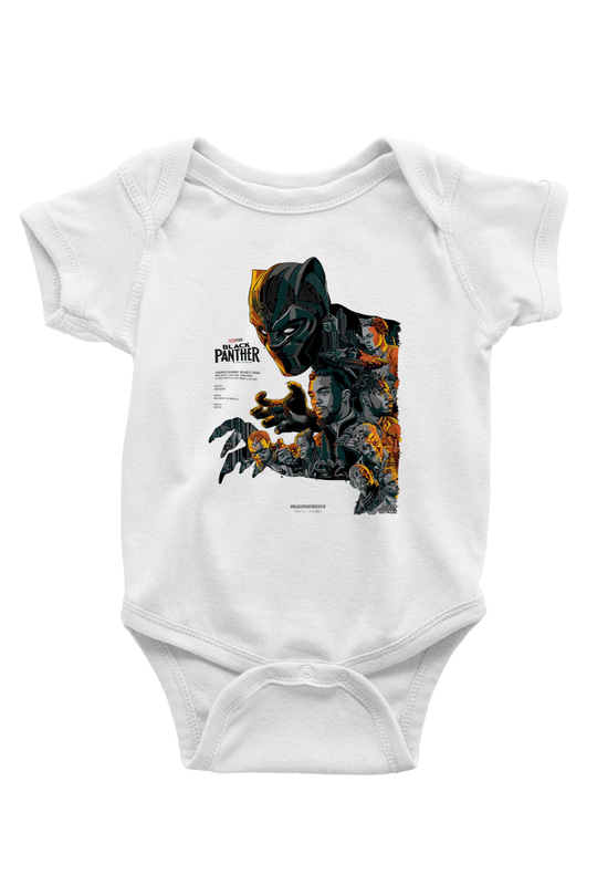 Black Panther Beyaz Bebek Body - Zıbın