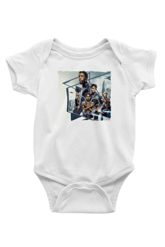 Black Panther Beyaz Bebek Body - Zıbın