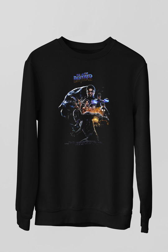 Black Panther Siyah Unisex Sweatshirt