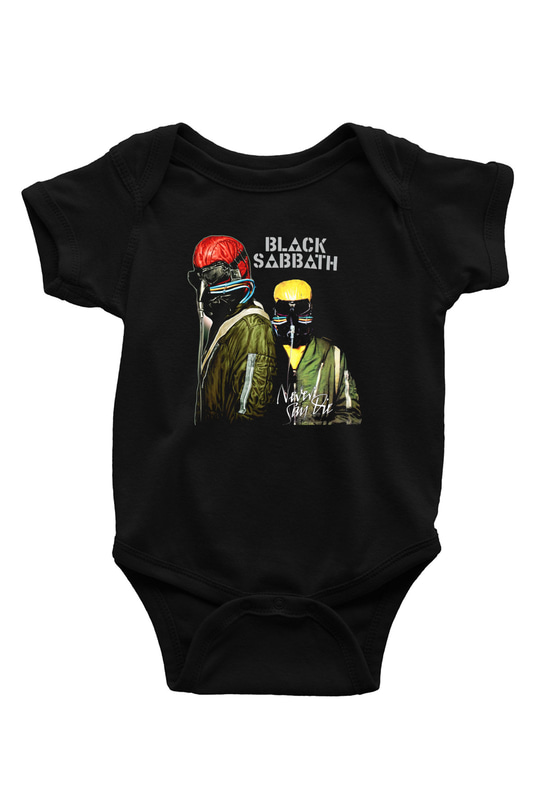 Black Sabbath Baskılı Siyah Bebek Body - Zıbın