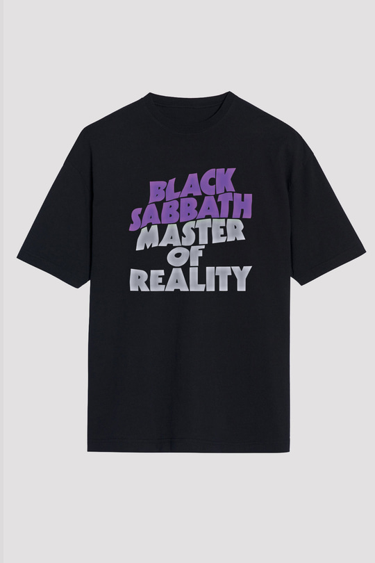 Black Sabbath Baskılı Unisex Siyah Oversize Tişört