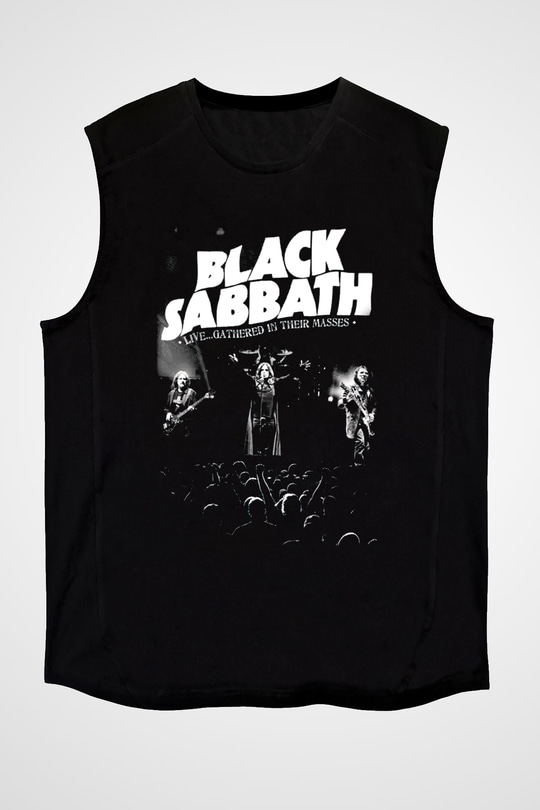 Black Sabbath Gathered İn Their Masses Siyah Unisex Kolsuz Tişört