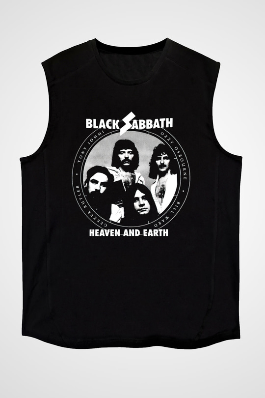 Black Sabbath Heaven And Earth Siyah Unisex Kolsuz Tişört