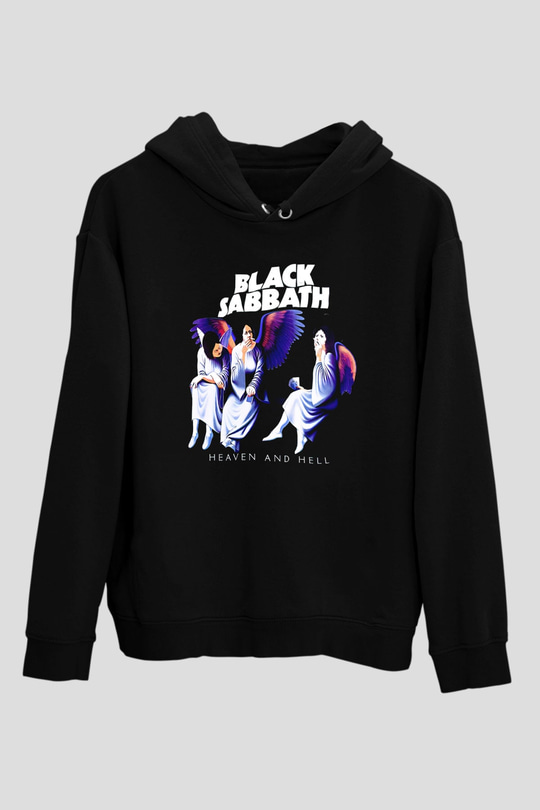 Black Sabbath Heaven And Hell Siyah Unisex Kapüşonlu Sweatshirt