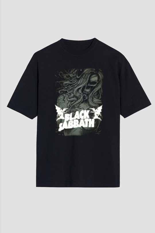 Black Sabbath Siyah Unisex Oversize Tişört T-Shirt