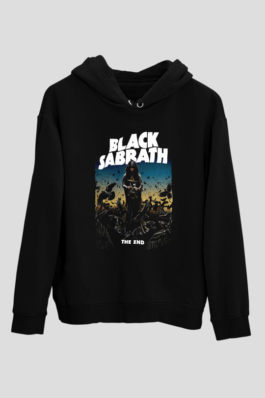 Black Sabbath The End Beyaz Unisex Kapüşonlu Sweatshirt