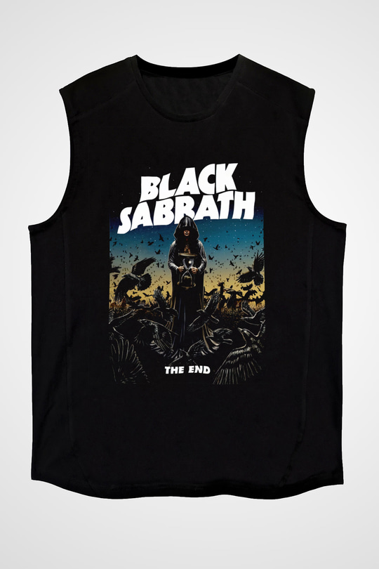 Black Sabbath The End Beyaz Unisex Kolsuz Tişört