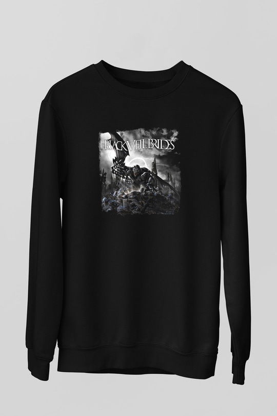 Black Veil Brides Baskılı Unisex Siyah Sweatshirt
