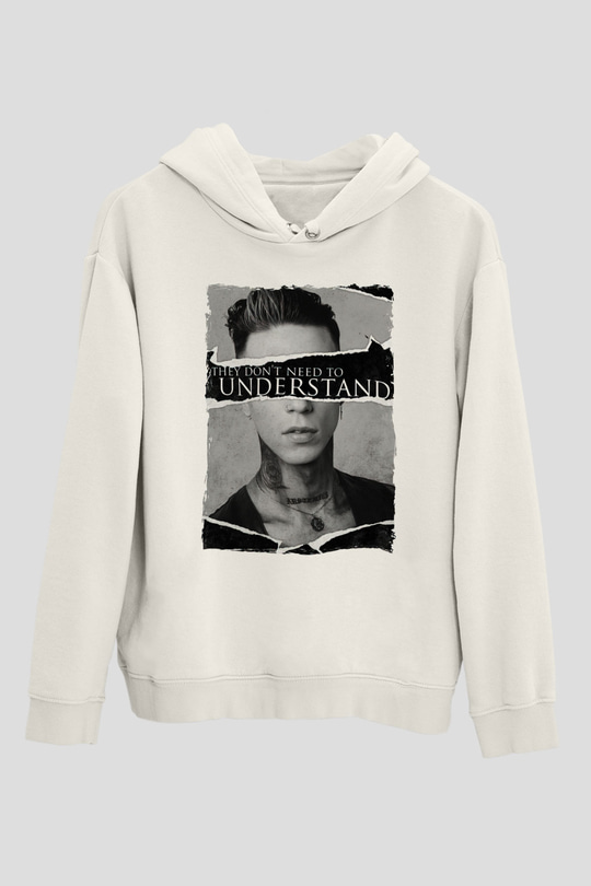 Black Veil Brides Beyaz Unisex Kapüşonlu Sweatshirt