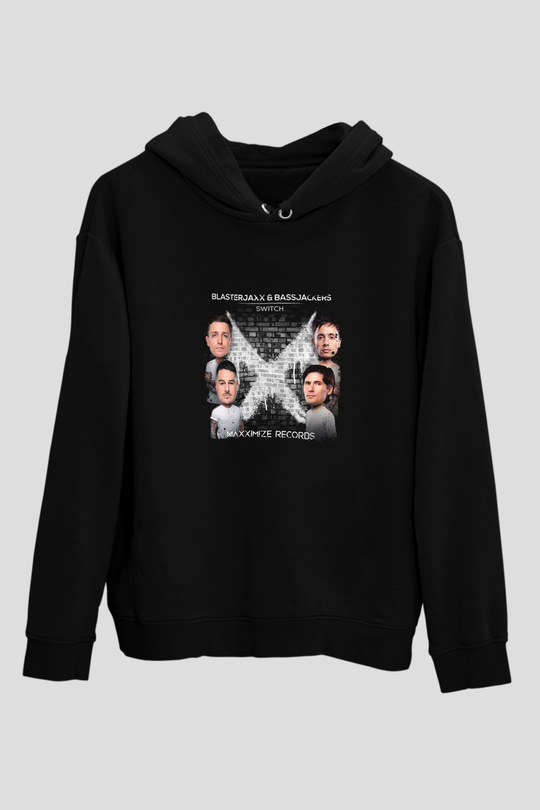 Blasterjaxx Baskılı Unisex Siyah Hoodie