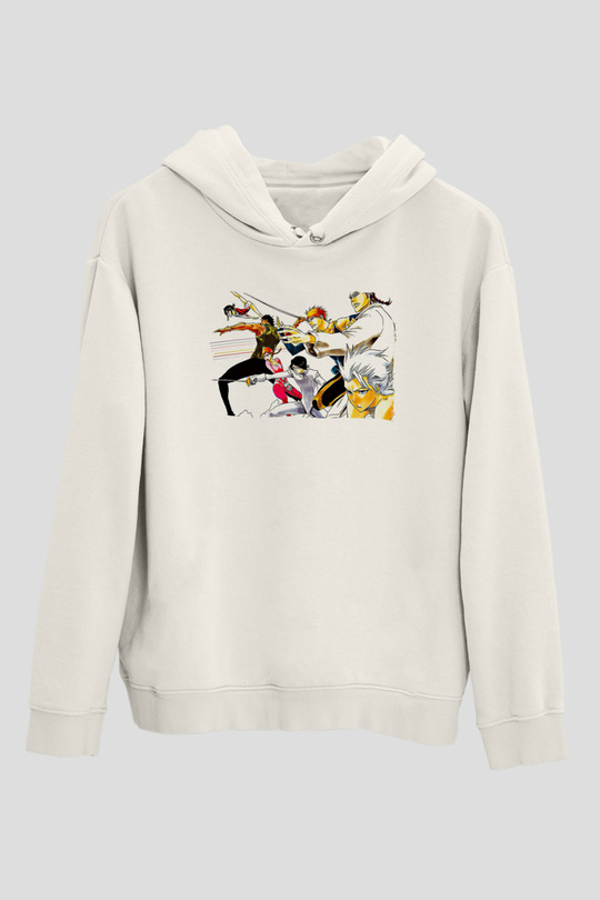 Bleach Baskılı Beyaz Unisex Hoodie