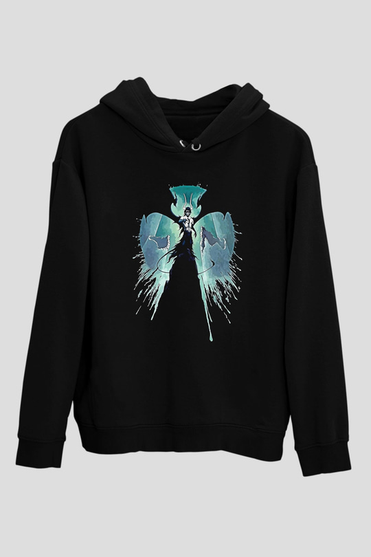 Bleach Baskılı Unisex Siyah Hoodie