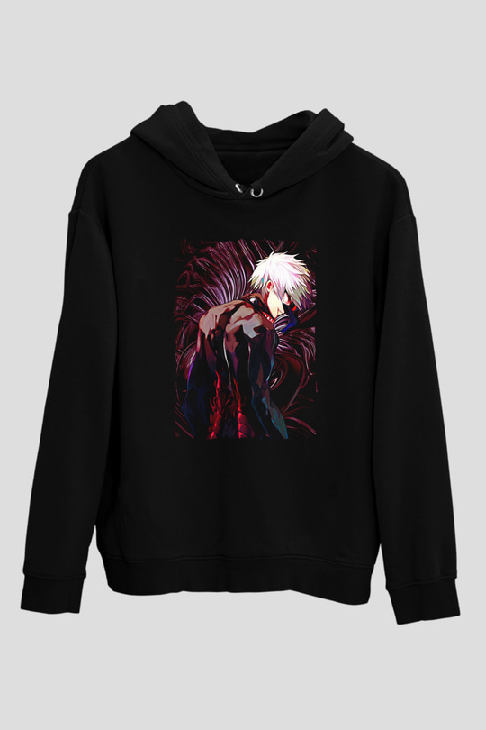 Bleach Baskılı Unisex Siyah Hoodie